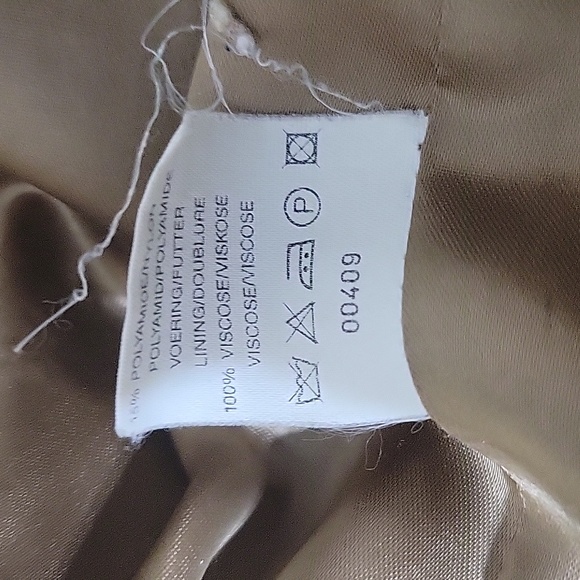 Vintage Menuetto Caramel Cream Cashmere Blend wool hooded Coat Measures L-XL - Picture 9 of 13